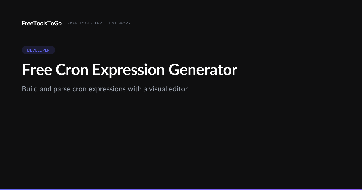 Free Cron Expression Generator | FreeToolsToGo