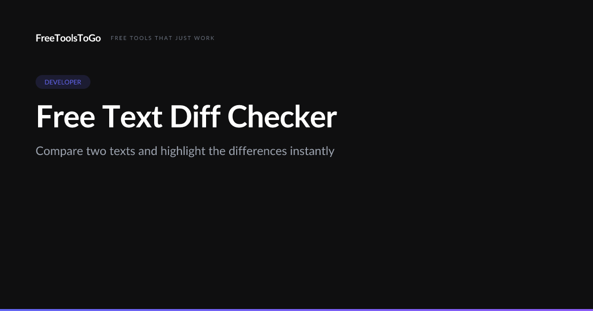 Free Text Diff Checker | FT2G